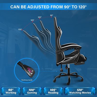Silla ajustable para juegos de metal Silla de oficina ergonómica para mayor comodidad y durabilidad