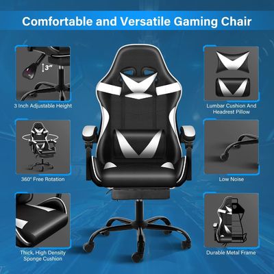 Silla ajustable para juegos de metal Silla de oficina ergonómica para mayor comodidad y durabilidad