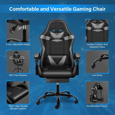 Vender directamente silla de juego con características ajustables 21 &quot;D x 46&quot; W x 23&quot; H paquete de correo Y