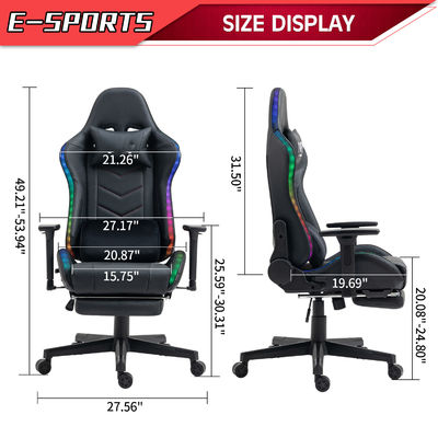 Silla de ordenador ajustable con reposacabezas y soporte lumbar