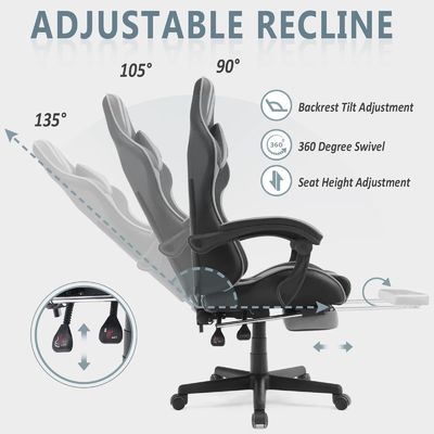 Silla de juego de estilo de carreras con reposacabezas, reposacabezas y soporte lumbar Color personalizado