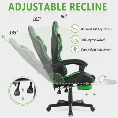 Silla de computadora con reposacabezas y soporte lumbar