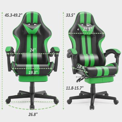 Silla de computadora con reposacabezas y soporte lumbar