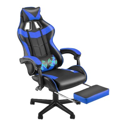 Silla de juego de altura ajustable directa con reposacabezas de cuero y soporte lumbar
