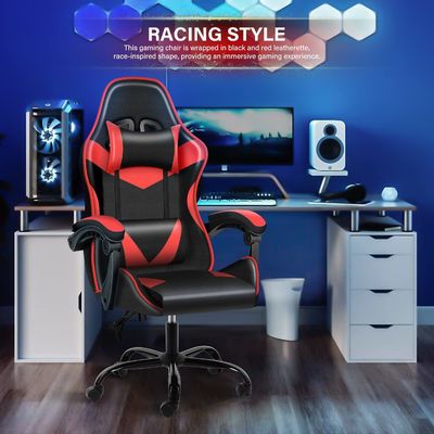 Silla de juegos de computadora de escritorio de piel sintética ajustable giratorio 25.3lbs