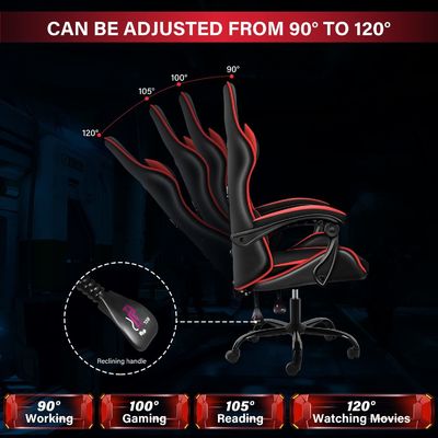 Silla de juegos de computadora de escritorio de piel sintética ajustable giratorio 25.3lbs