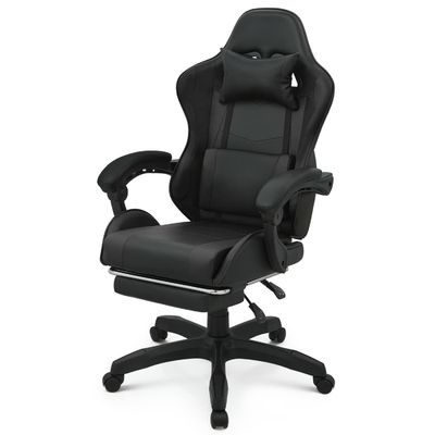 Silla de juego de embalaje de correos espalda alta con apoyapiés para los pies Apoya para la cabeza Apoyo lumbar Marco de hierro