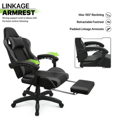 Silla de juegos de computadora de oficina en color personalizado con apoyo lumbar del reposacabezas