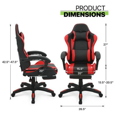 Silla de juego de 360 giratorios con respaldo para los pies y respaldo para la cabeza
