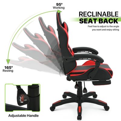 Silla de juego de 360 giratorios con respaldo para los pies y respaldo para la cabeza
