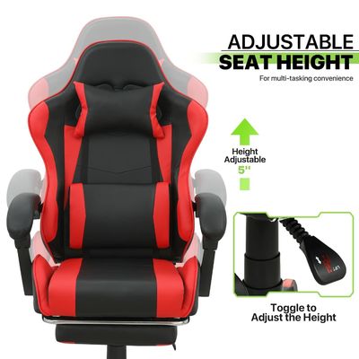 Silla de juego de 360 giratorios con respaldo para los pies y respaldo para la cabeza