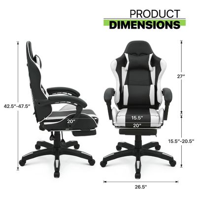 Silla giratoria para juegos con reposacabezas Apoyo lumbar Apoyo de cabeza Negro espalda alta Otro estilo