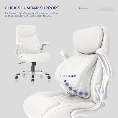 Confortable silla de oficina de cuero de PU con soporte lumbar 27.55D x 26.77W x 43.3H pulgadas