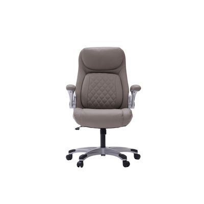 Silla de oficina ergonómica de cuero de PU con soporte lumbar y reposabrazos flexibles