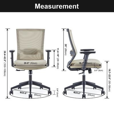 Cuadro de acero de aleación Ergonomic Mesh ejecutivo silla de escritorio giratorio con soporte lumbar