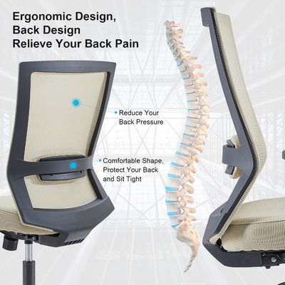 Cuadro de acero de aleación Ergonomic Mesh ejecutivo silla de escritorio giratorio con soporte lumbar
