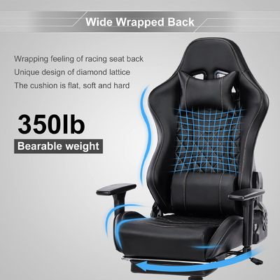 Silla de juegos de masaje para adultos 350LBS Refuerzo de base ajustable de reposabrazos estilo giratorio