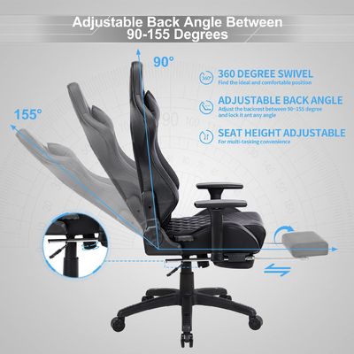 Silla de juegos de masaje para adultos 350LBS Refuerzo de base ajustable de reposabrazos estilo giratorio