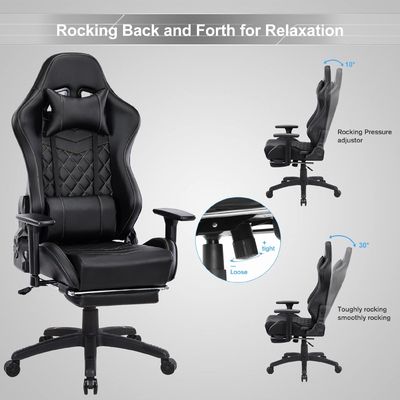 Silla de juegos de masaje para adultos 350LBS Refuerzo de base ajustable de reposabrazos estilo giratorio