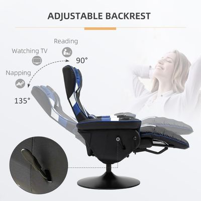 Logotipo personalizado disponible en silla de juego estilo giratorio con soporte lumbar y reposapiés