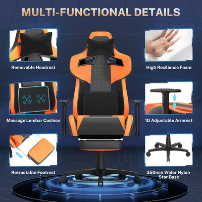 Sillones de oficina de juego ergonómicos aceptables con soporte lumbar
