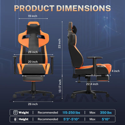 Sillones de oficina de juego ergonómicos aceptables con soporte lumbar
