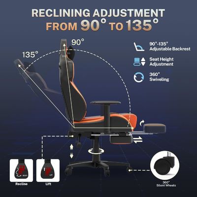 Sillones de oficina de juego ergonómicos aceptables con soporte lumbar