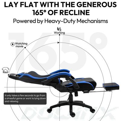 Mesa de oficina silla de juego ergonómica con reposapiés de cuero