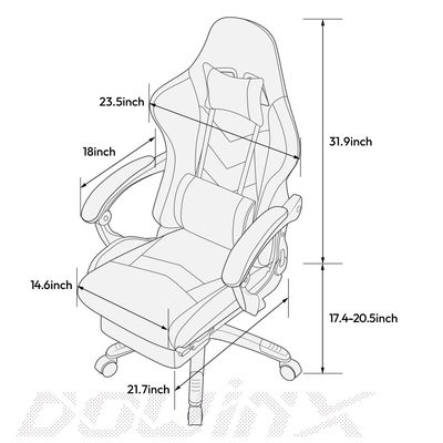 Moderno estilo de diseño silla giratoria silla de juego con reposapiés y características ajustables