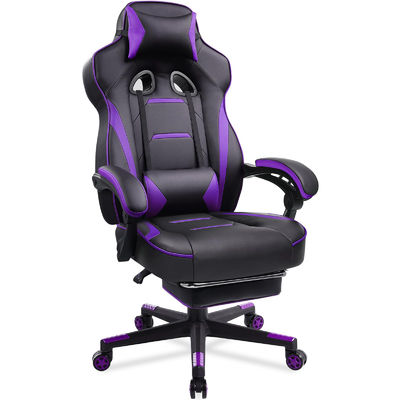 Silla ergonómica para juegos con reposapiés y función de giro 360/ajuste de altura/sillón
