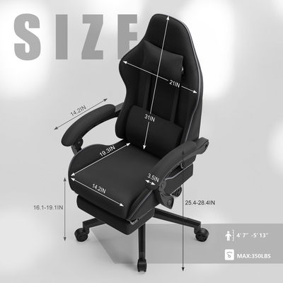 Capacidad de peso de 350 libras silla de juego grande y alta dimensiones del producto 22&quot;D x 32&quot;W x 11&quot;H