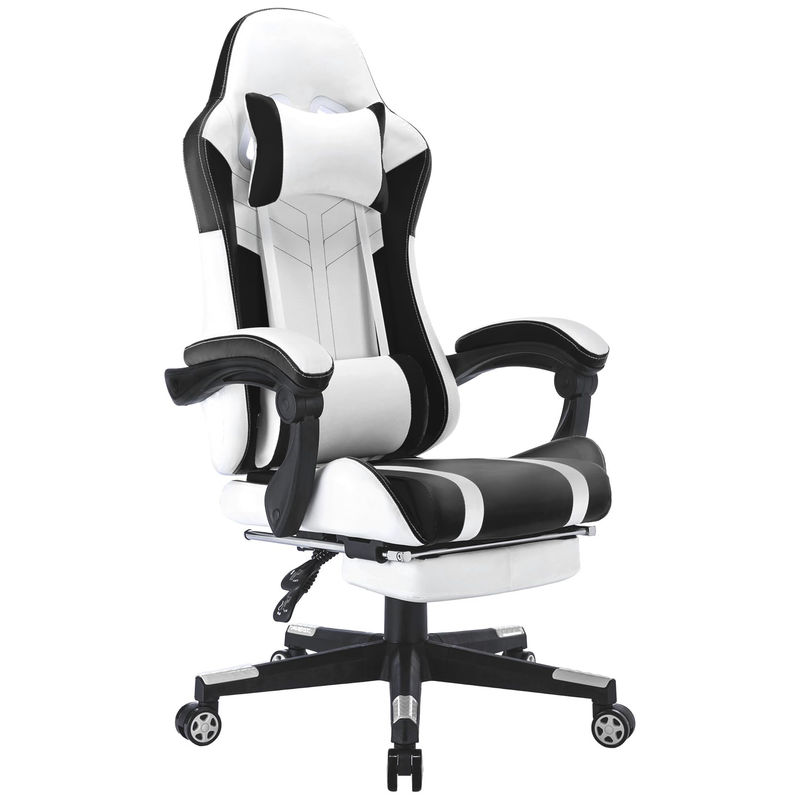 Color personalizado Video de espalda alta Ergonomía de carreras Tipo de metal PC silla de juego con reposapiés