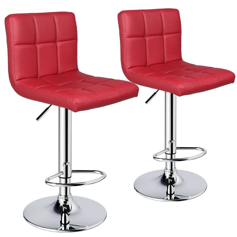 Moderno diseño de cuero de PU ajustable taburete giratorio de barra con espalda 14.5 &quot;D x 16&quot; W x 24.5 &quot;H
