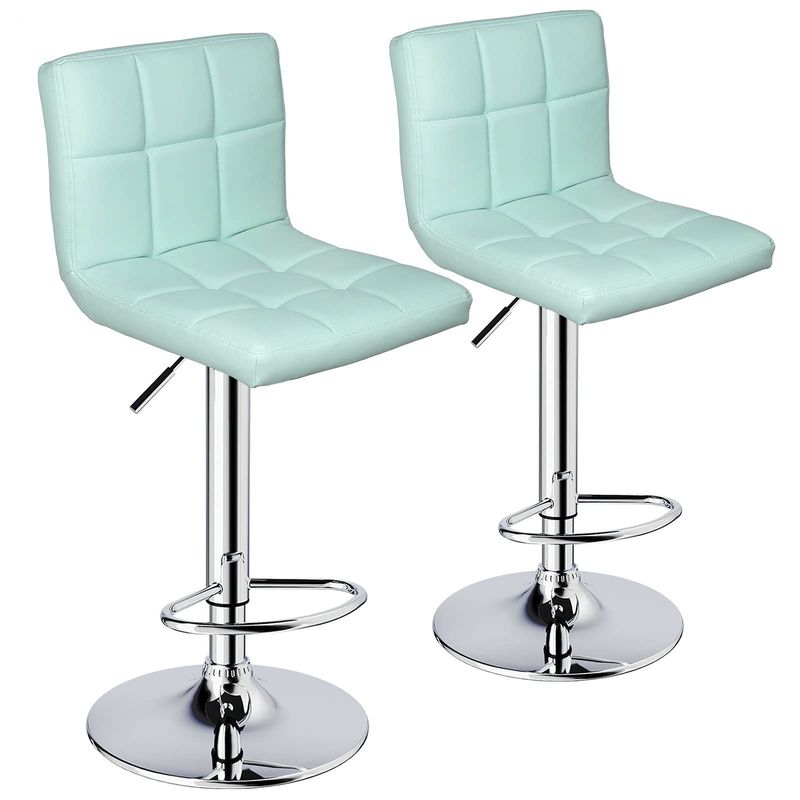 Muebles de bar taburete giratorio ajustable con asiento trasero material tipo cuero falso
