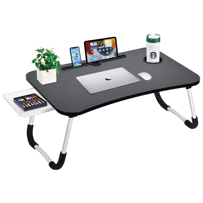 Tabla de escritorio portátil plegable de computadora portátil con porta copa 15.7&quot;D x 23.6&quot;W x 11&quot;H