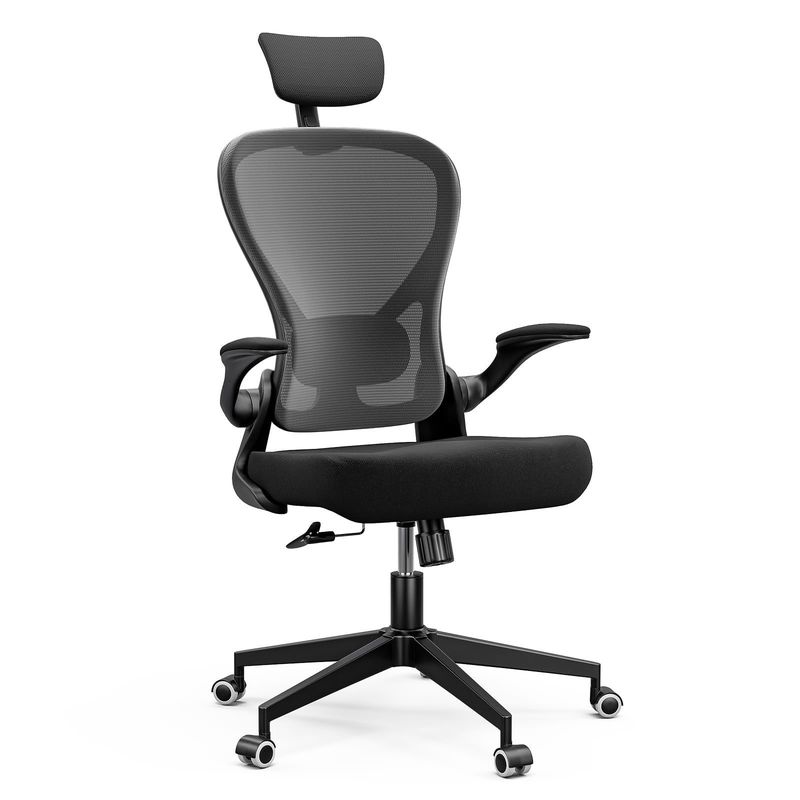 Función giratoria y brazos abatibles Ergonomía de la silla de escritorio en el hogar con ajuste de altura