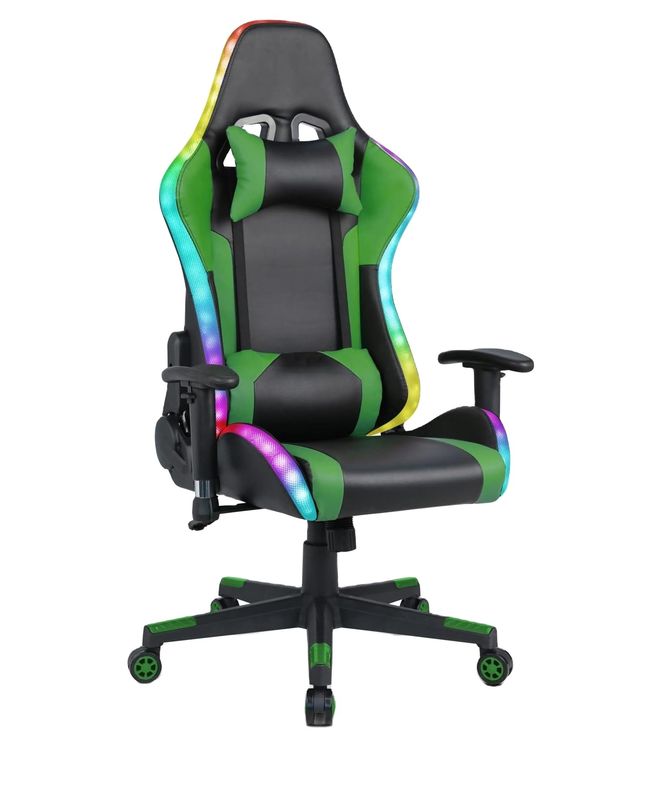 Silla de juego ALINUNU con barra de luz LED y función de masaje Peso 39.02 libras