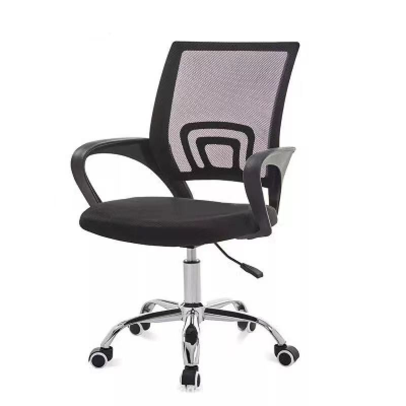 Silla de oficina de malla giratoria ergonómica de acero inoxidable de tipo metálico para estilo moderno