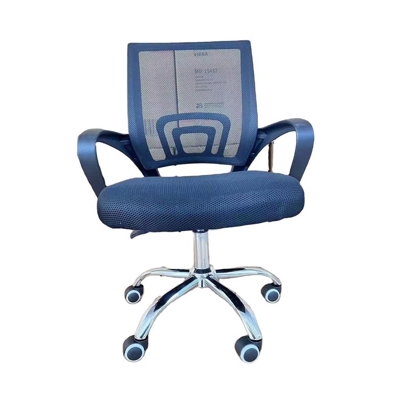 Mesa de oficina giratoria ergonómica moderna con base de plata para mejorar la eficiencia del trabajo
