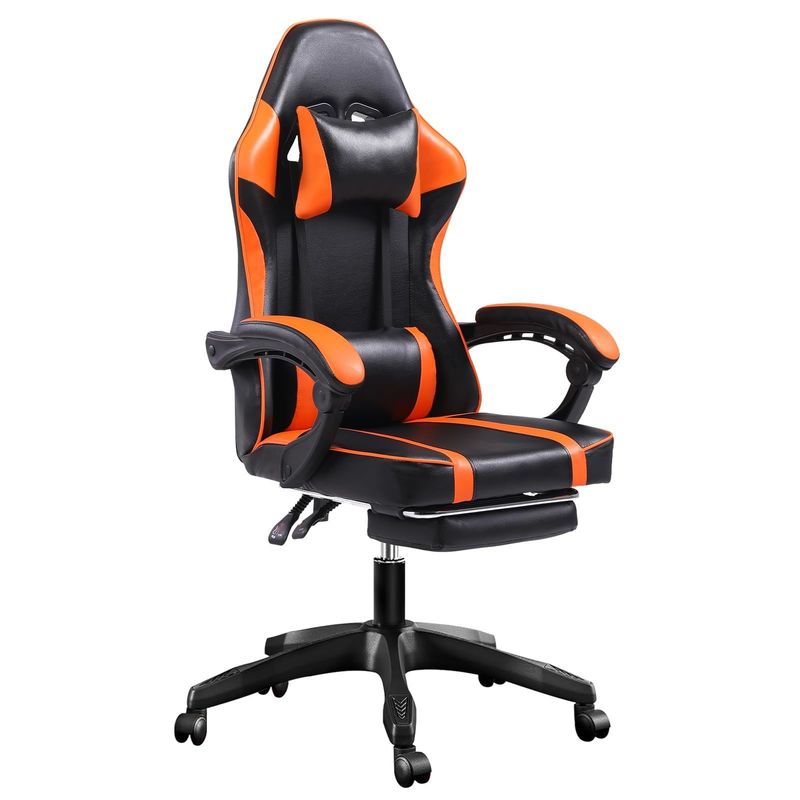 Silla de juego ergonómica de color personalizado con reposapiés y altura ajustable