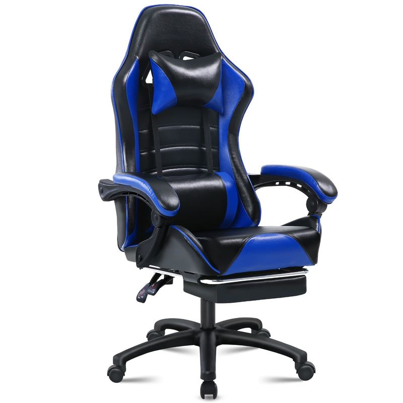 Silla de juego ergonómica con altura ajustable y reposapiés en color personalizado