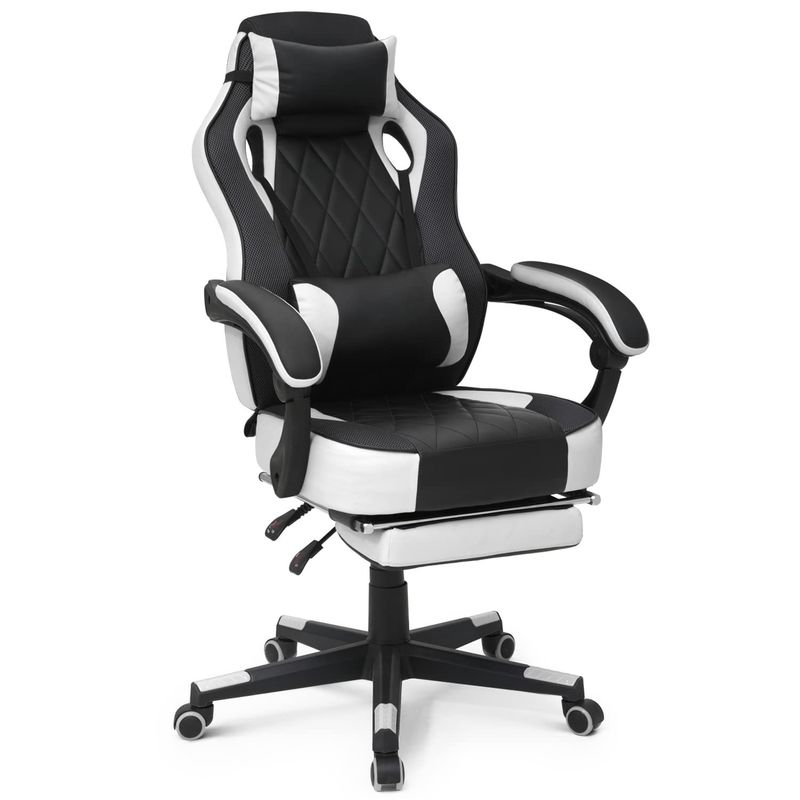 Silla de juegos de cuero de PU de estilo de carreras de color personalizado con funcionalidad giratoria