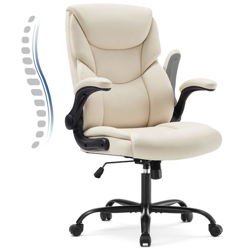 Silla giratoria con soporte lumbar y apoyabrazos ajustables 3 elevadores de gas