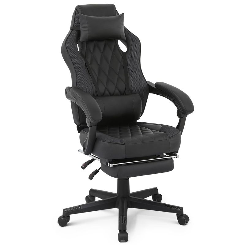 Obtenga la última silla de juego en ALINUNU Racing Style cuero de PU con altura ajustable
