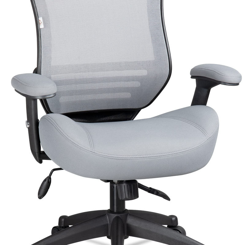 Silla de escritorio ergonómica con apoyo para el brazo y la cintura con ajuste de altura Gris