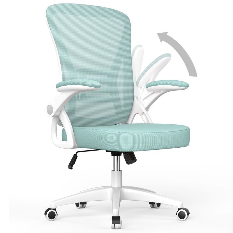 Silla de oficina personalizada de color medio trasero con brazos giratorios y desplegables de altura ajustable