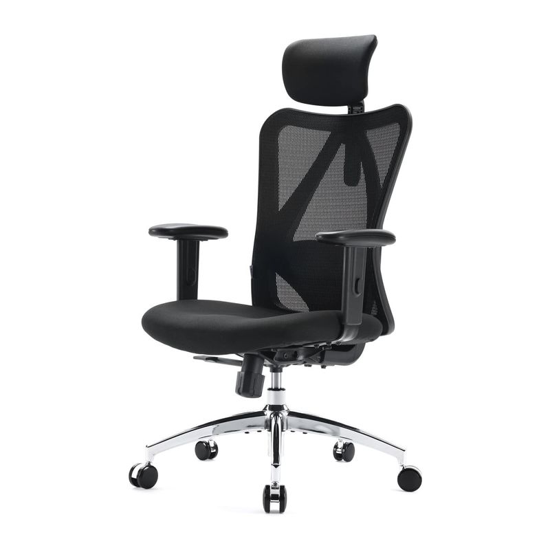 Sillón de oficina de inclinación giratorio para personas grandes y altas