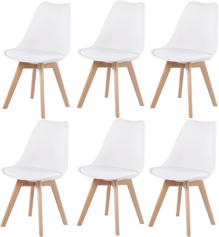 40'HQ sillas de salón con cojín de PU 1488pcs precios silla de comedor de tulipanes de madera nórdica