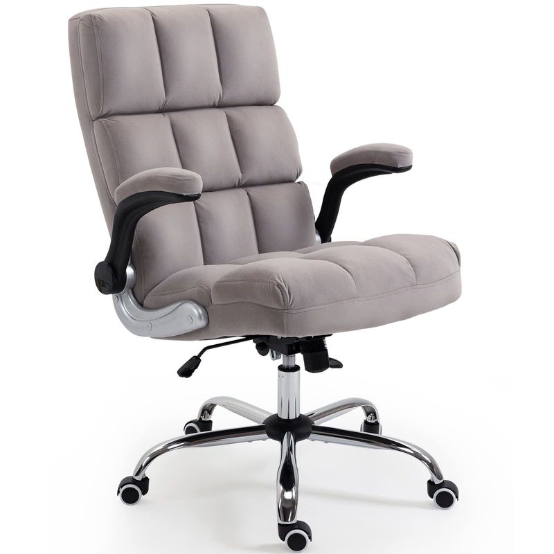 Silla de trabajo de escritorio de computadora con ruedas de tipo metálico giratorio ajustable en medio de la espalda