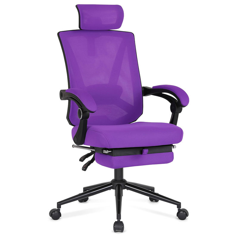Acceptable OEM ODM silla de oficina de la espalda alta con soporte lumbar 2D ajustable y reposapiés